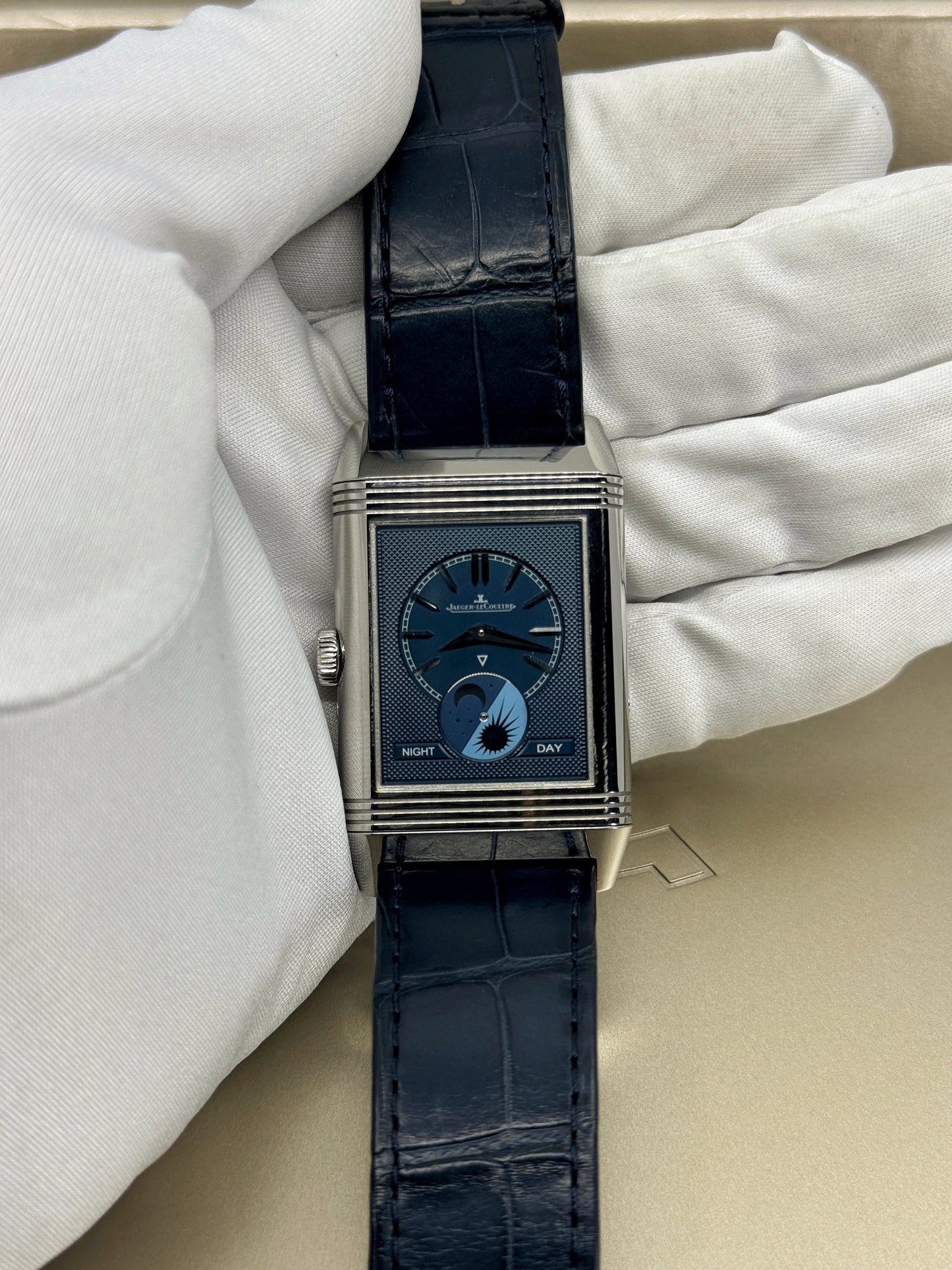 Pre-owned Jaeger-LeCoultre, Reverso Tribute Moon, Duoface, Ref# Q3958420, dated 2018