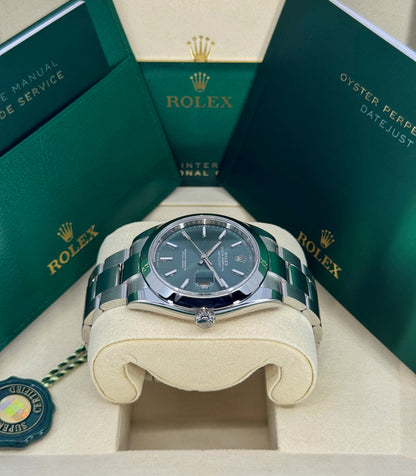 Rolex Datejust 41mm, Stainless Steel, Green, Oyster, Ref# 126300-0019, dated 2026