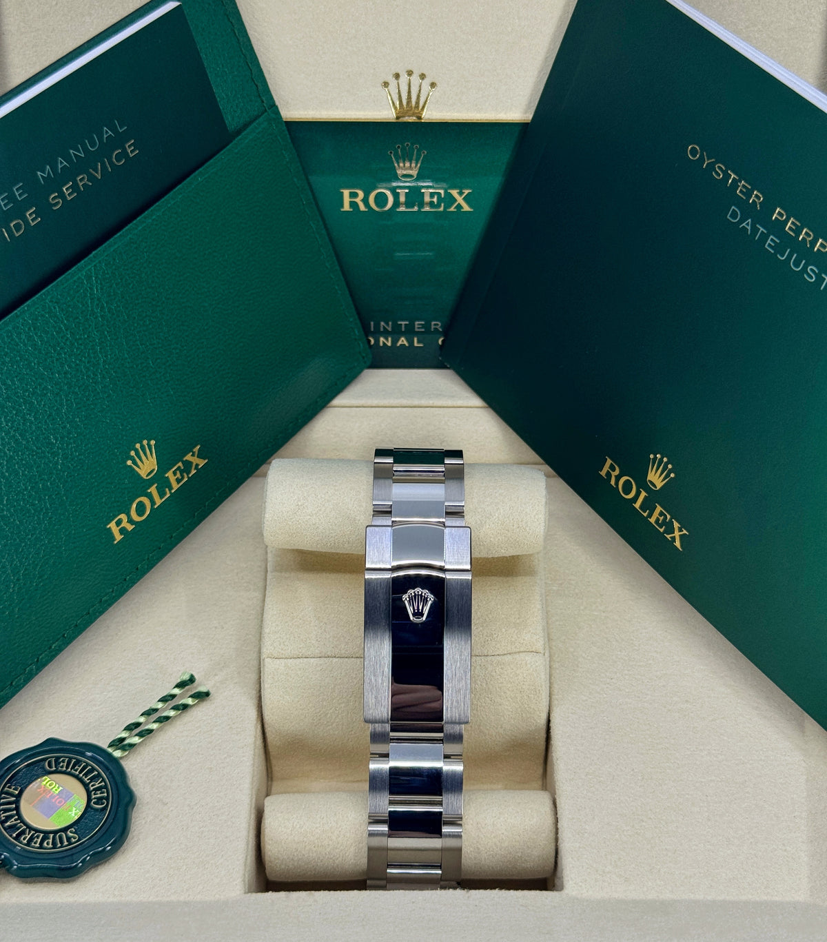 Rolex Datejust 41mm, Stainless Steel, Green, Oyster, Ref# 126300-0019, dated 2026