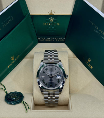 Rolex Datejust 41mm, Stainless Steel, Wimbledon, Slate, Jubilee, Ref# 126300-0014, dated 2026