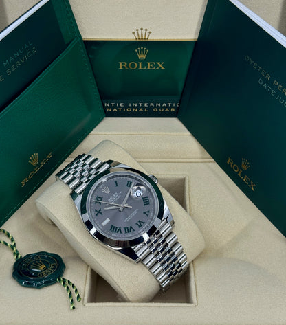 Rolex Datejust 41mm, Stainless Steel, Wimbledon, Slate, Jubilee, Ref# 126300-0014, dated 2026