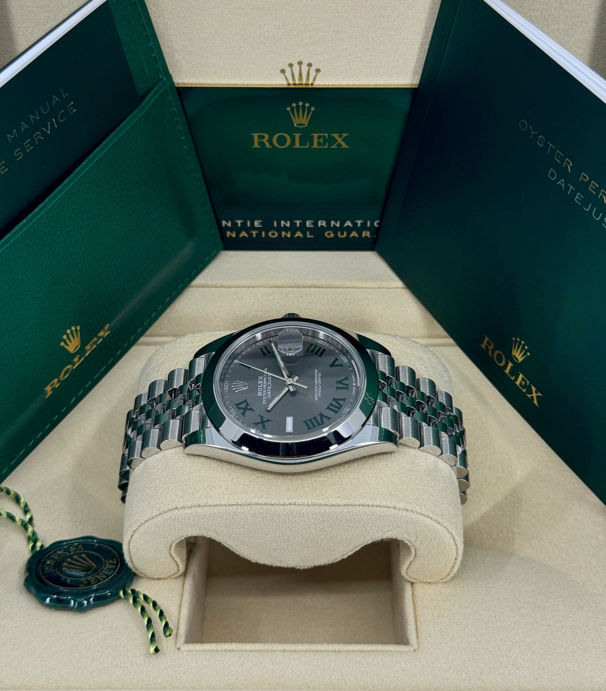 Rolex Datejust 41mm, Stainless Steel, Wimbledon, Slate, Jubilee, Ref# 126300-0014, dated 2026