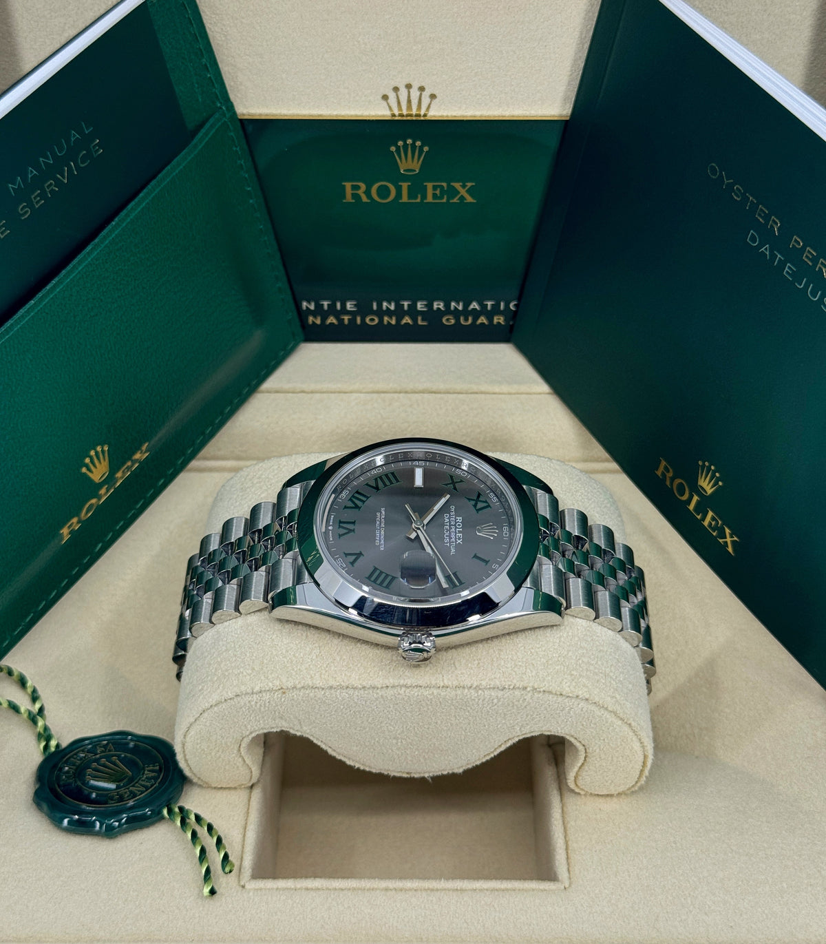 Rolex Datejust 41mm, Stainless Steel, Wimbledon, Slate, Jubilee, Ref# 126300-0014, dated 2026