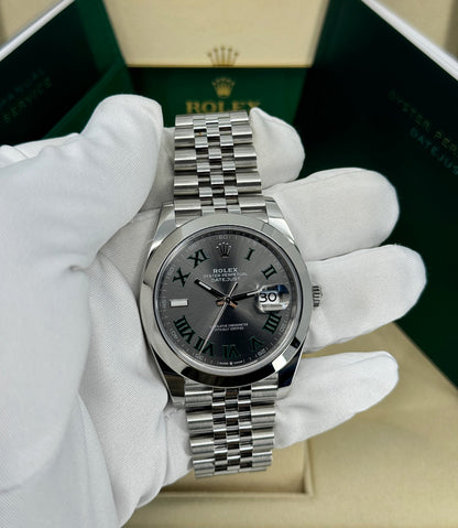Rolex Datejust 41mm, Stainless Steel, Wimbledon, Slate, Jubilee, Ref# 126300-0014, dated 2026