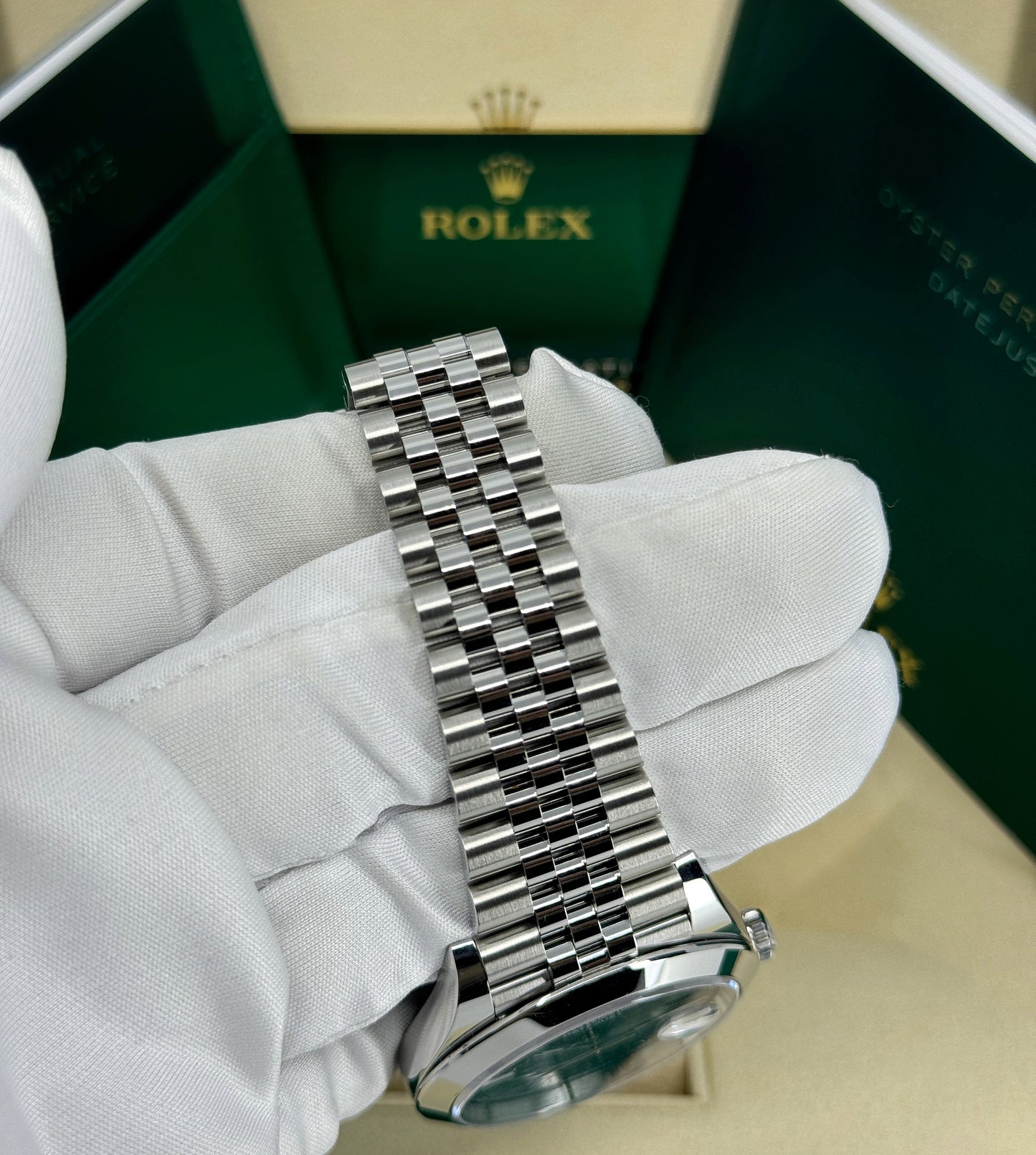 Rolex Datejust 41mm, Stainless Steel, Wimbledon, Slate, Jubilee, Ref# 126300-0014, dated 2024