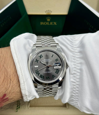 Rolex Datejust 41mm, Stainless Steel, Wimbledon, Slate, Jubilee, Ref# 126300-0014, dated 2026