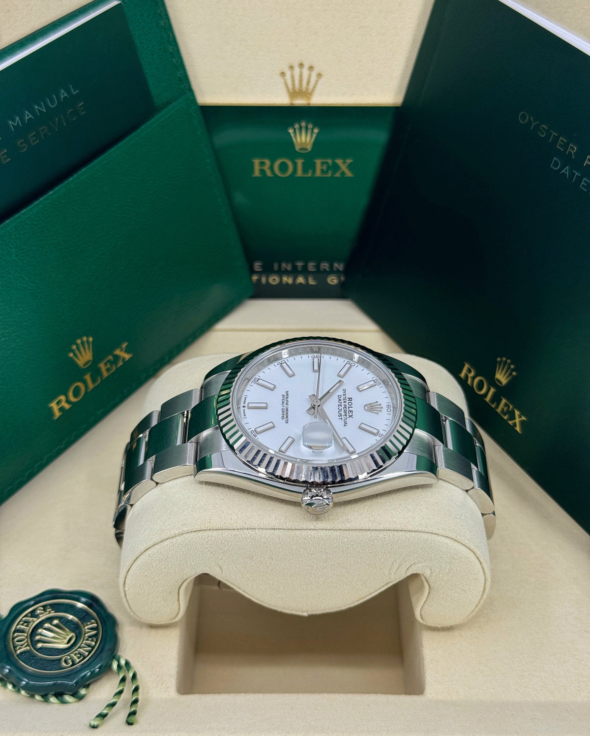 Rolex Datejust 41mm, Stainless Steel, White, Oyster, Ref# 126334-0009, dated 2026