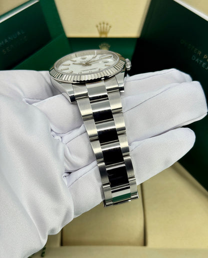 Rolex Datejust 41mm, Stainless Steel, White, Oyster, Ref# 126334-0009, dated 2026
