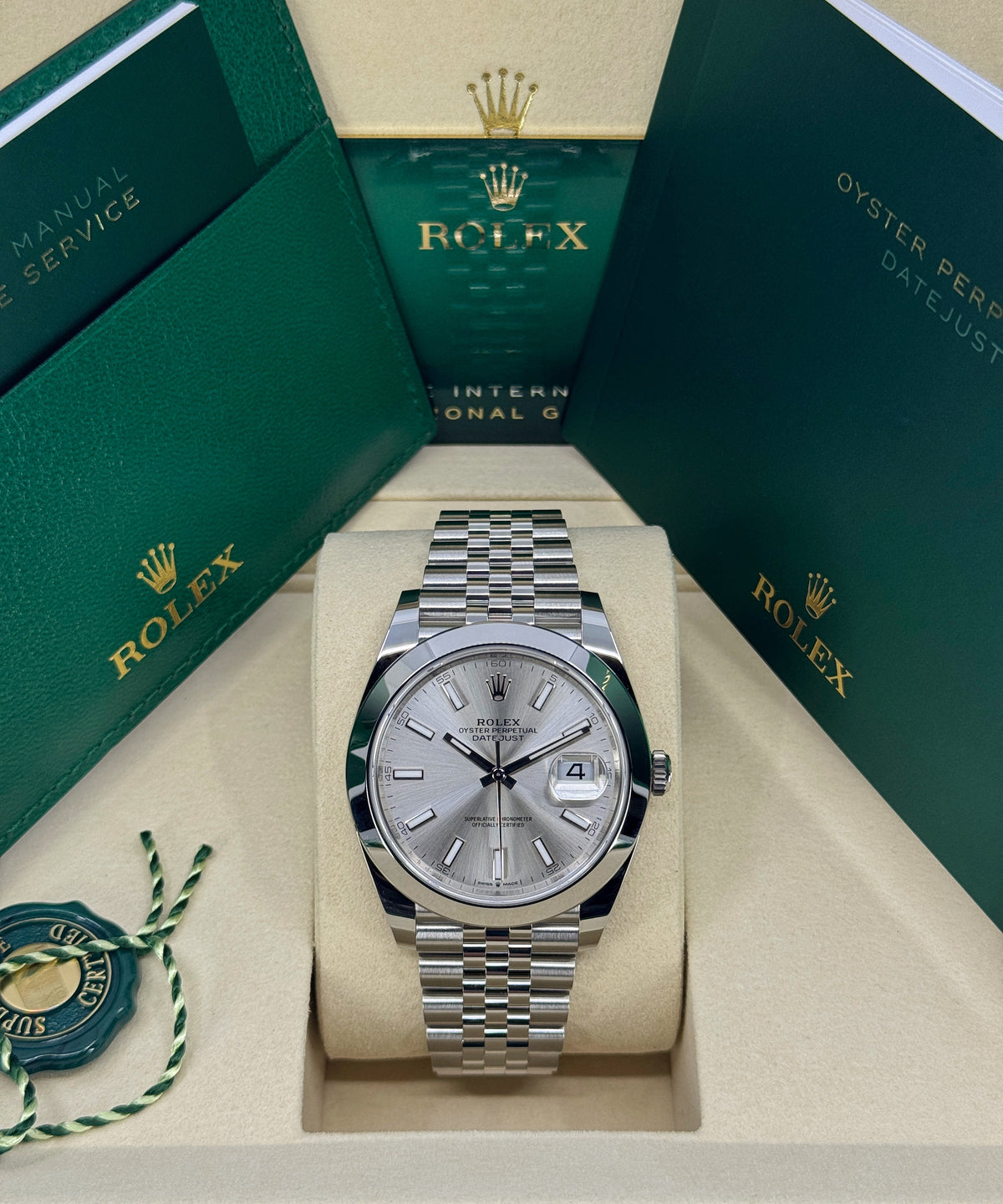 Rolex Datejust 41mm, Stainless Steel, Silver, Jubilee, Ref# 126300-0004, dated 2026