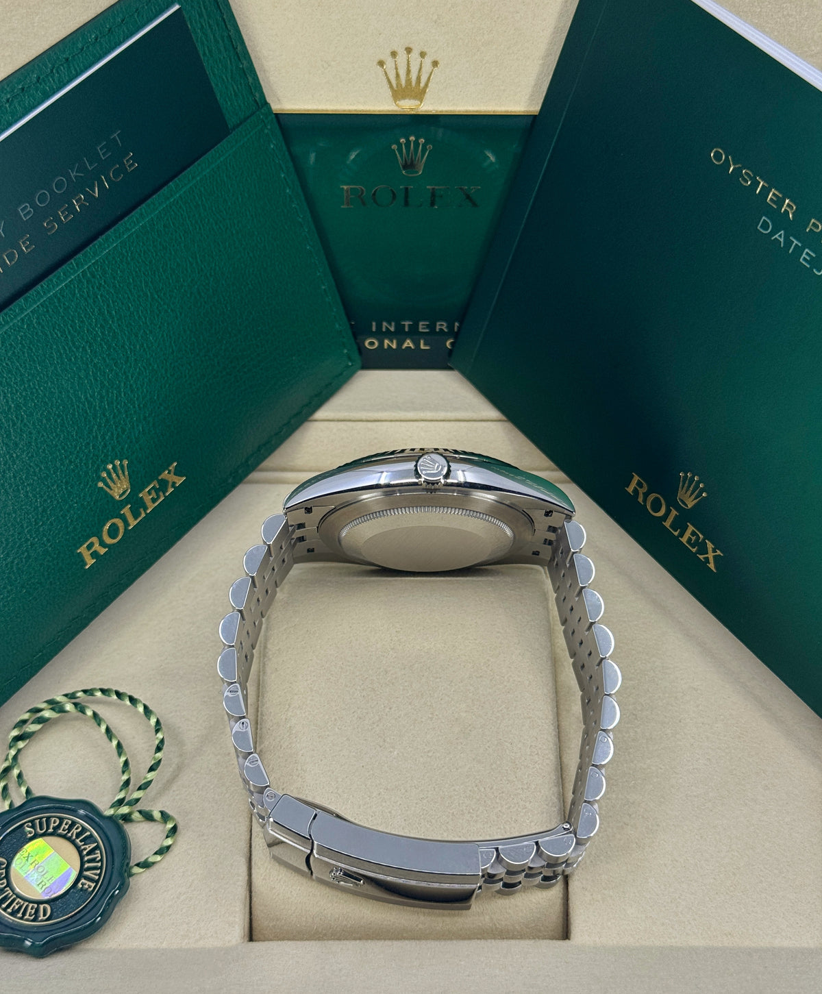 Rolex Datejust 41mm, Stainless Steel, Wimbledon, Slate, Jubilee, Ref# 126334-0022, dated 2026
