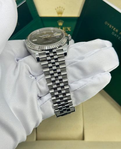 Rolex Datejust 41mm, Stainless Steel, Wimbledon, Slate, Jubilee, Ref# 126334-0022, dated 2026