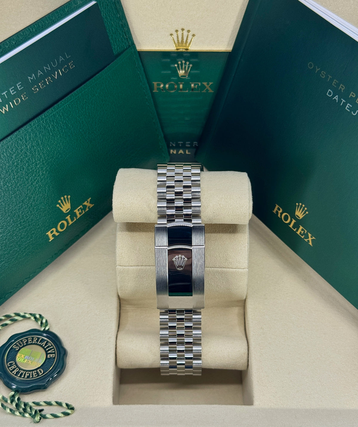 Rolex Datejust 41mm, Stainless Steel, Green, Jubilee, Ref# 126334-0028, dated 2026