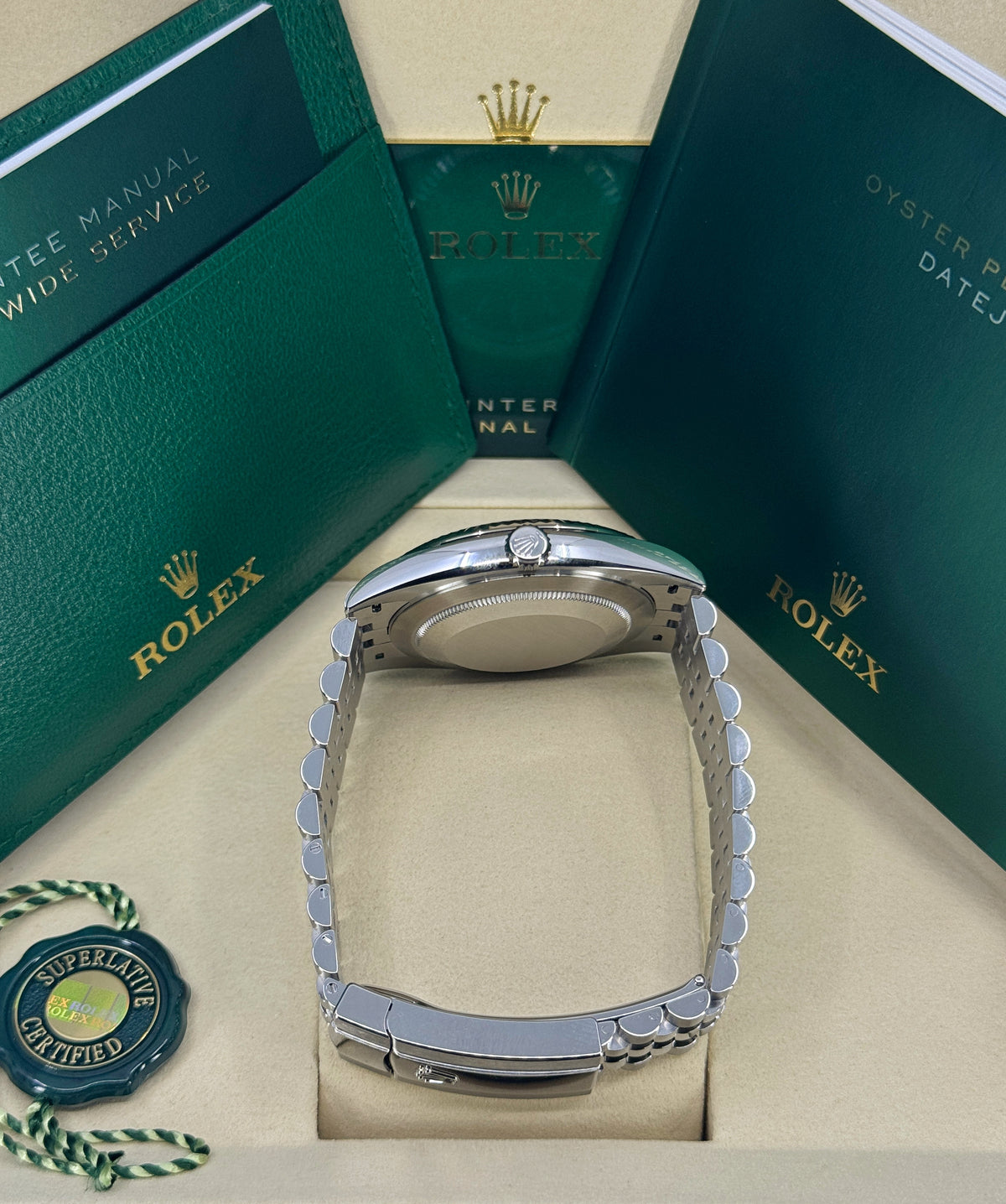 Rolex Datejust 41mm, Stainless Steel, Green, Jubilee, Ref# 126334-0028, dated 2026
