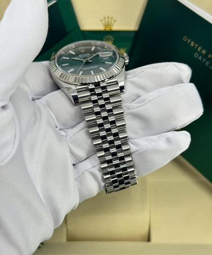 Rolex Datejust 41mm, Stainless Steel, Green, Jubilee, Ref# 126334-0028, dated 2026