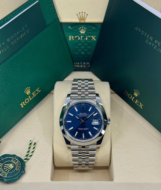 Rolex Datejust 41mm, Stainless Steel, Blue, Jubilee, Ref# 126300-0002, dated 2026