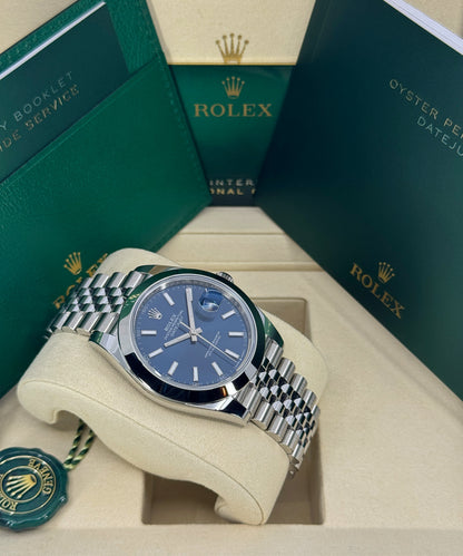 Rolex Datejust 41mm, Stainless Steel, Blue, Jubilee, Ref# 126300-0002, dated 2026