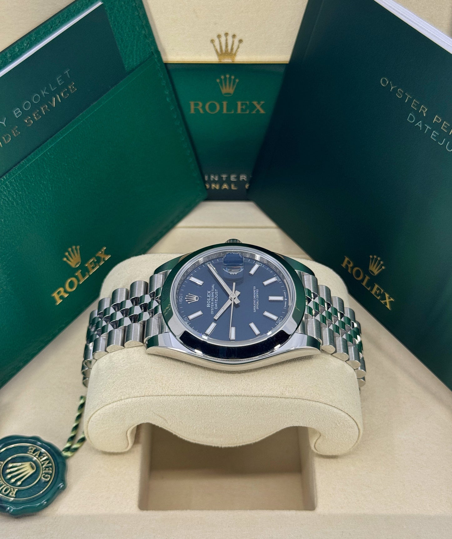 Rolex Datejust 41mm, Stainless Steel, Blue, Jubilee, Ref# 126300-0002, dated 2026