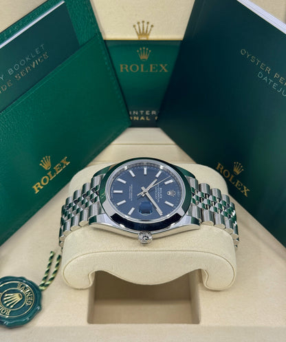 Rolex Datejust 41mm, Stainless Steel, Blue, Jubilee, Ref# 126300-0002, dated 2026