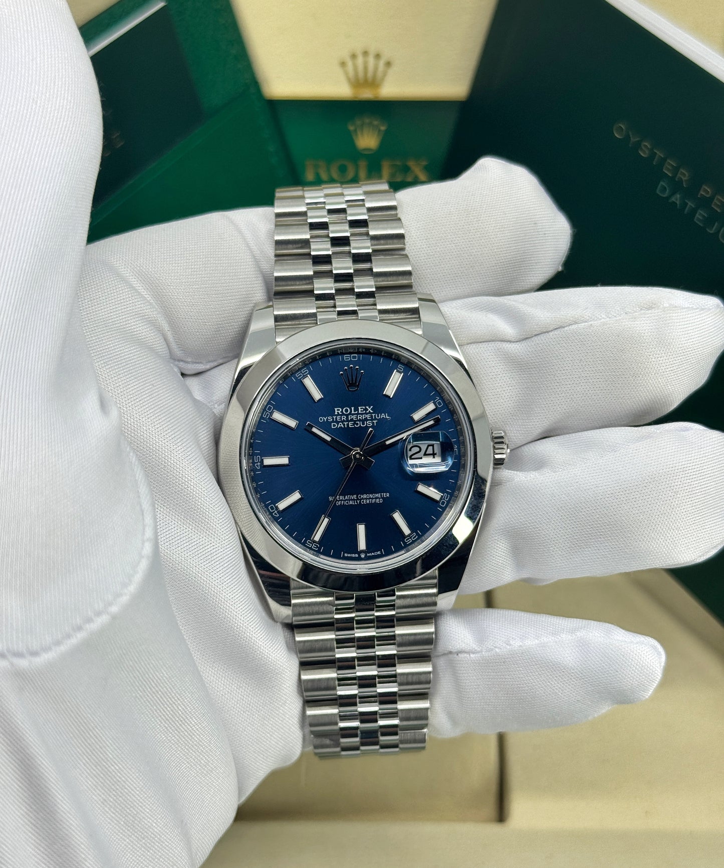 Rolex Datejust 41mm, Stainless Steel, Blue, Jubilee, Ref# 126300-0002, dated 2026