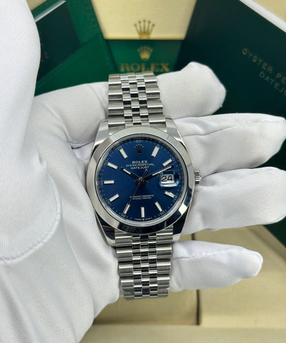 Rolex Datejust 41mm, Stainless Steel, Blue, Jubilee, Ref# 126300-0002, dated 2026