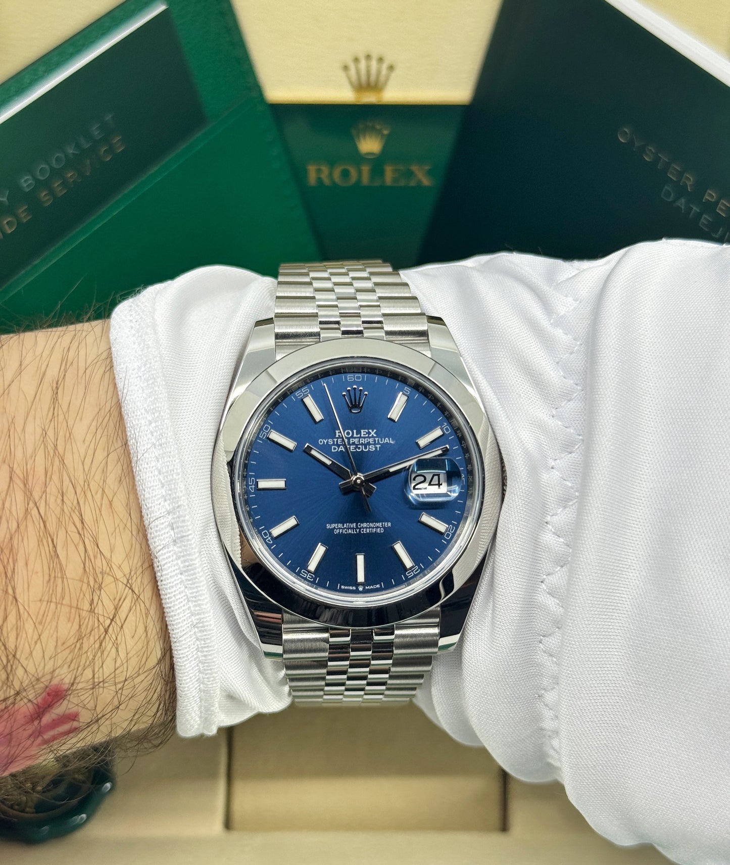 Rolex Datejust 41mm, Stainless Steel, Blue, Jubilee, Ref# 126300-0002, dated 2026