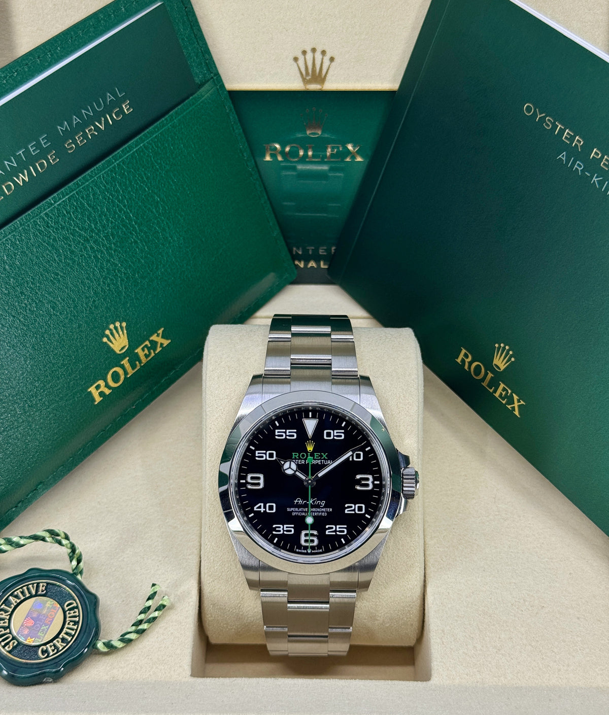 Rolex Air-King 40mm, Stainless Steel, Black, Ref# 126900, dated 2026