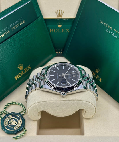 Rolex Datejust 41mm, Stainless Steel, Black, Jubilee, Ref# 126334-0018, dated 2026