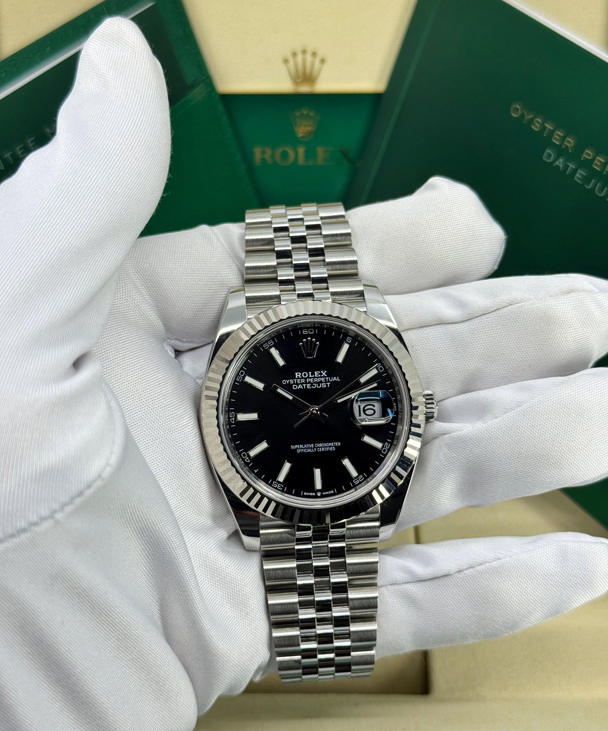 Rolex Datejust 41mm, Stainless Steel, Black, Jubilee, Ref# 126334-0018, dated 2026