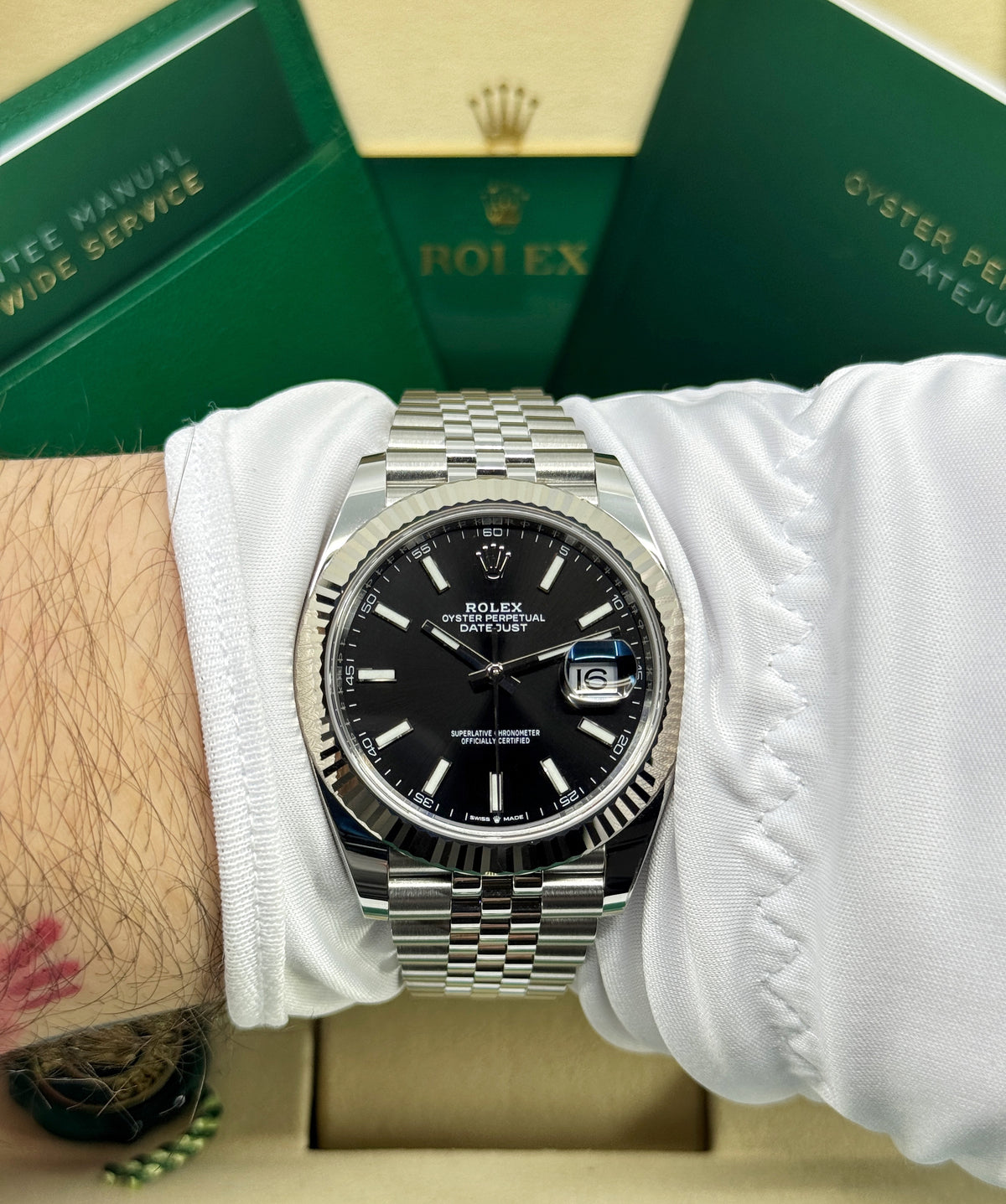 Rolex Datejust 41mm, Stainless Steel, Black, Jubilee, Ref# 126334-0018, dated 2026