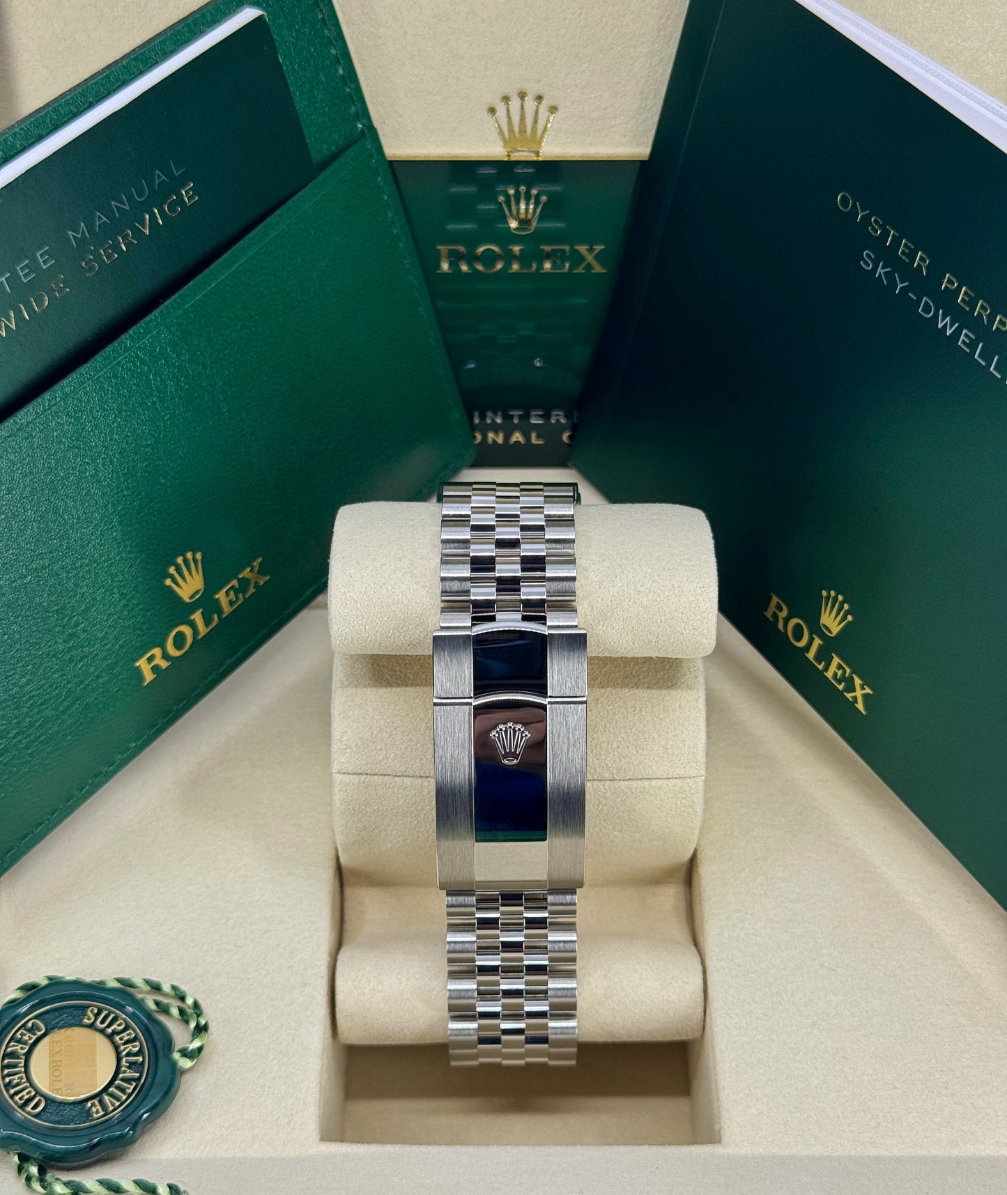 Rolex Sky-Dweller 42mm, 18k WG & Stainless Steel, White, Jubilee, Ref# 336934-0004, dated 2026