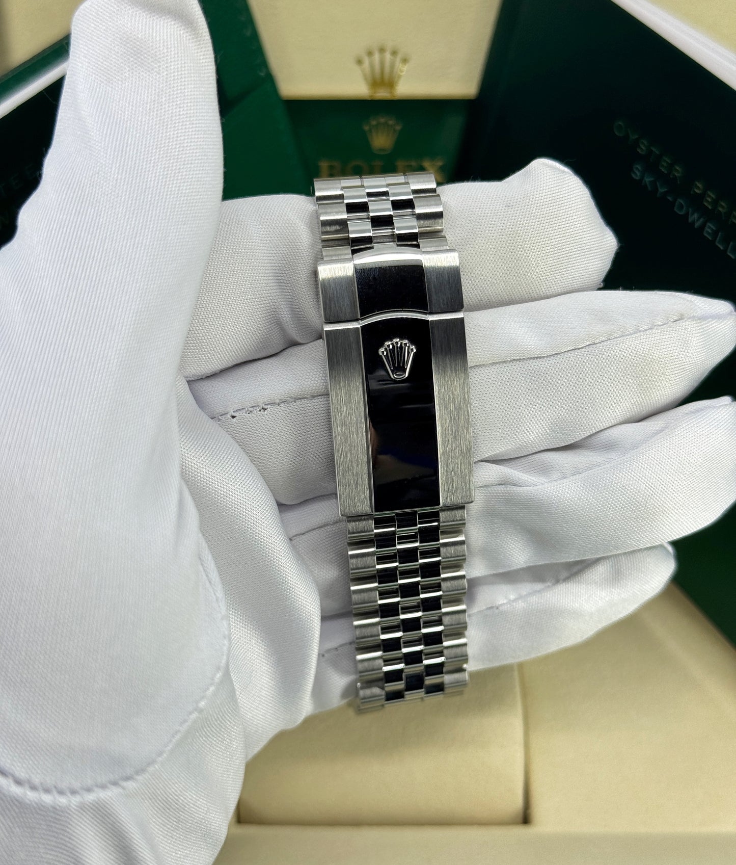 Rolex Sky-Dweller 42mm, 18k WG & Stainless Steel, White, Jubilee, Ref# 336934-0004, dated 2026