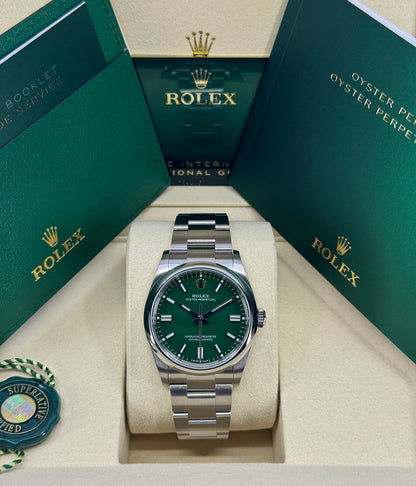 Rolex Oyster Perpetual 36mm, Stainless Steel, Green, Ref# 126000-0005, dated 2026