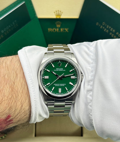 Rolex Oyster Perpetual 36mm, Stainless Steel, Green, Ref# 126000-0005, dated 2026