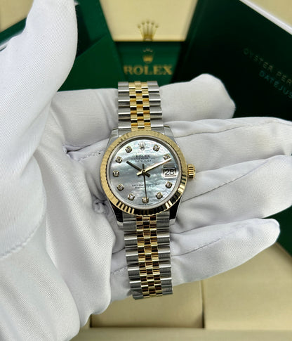 Rolex Datejust 31mm, 18k YG & Stainless Steel, Mother of Pearl Diamond, Jubilee, Ref# 278273-0028, dated 2026
