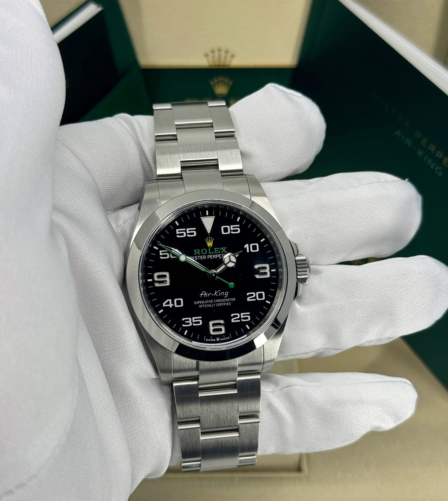 Rolex Air-King 40mm, Stainless Steel, Black, Ref# 126900, dated 2024