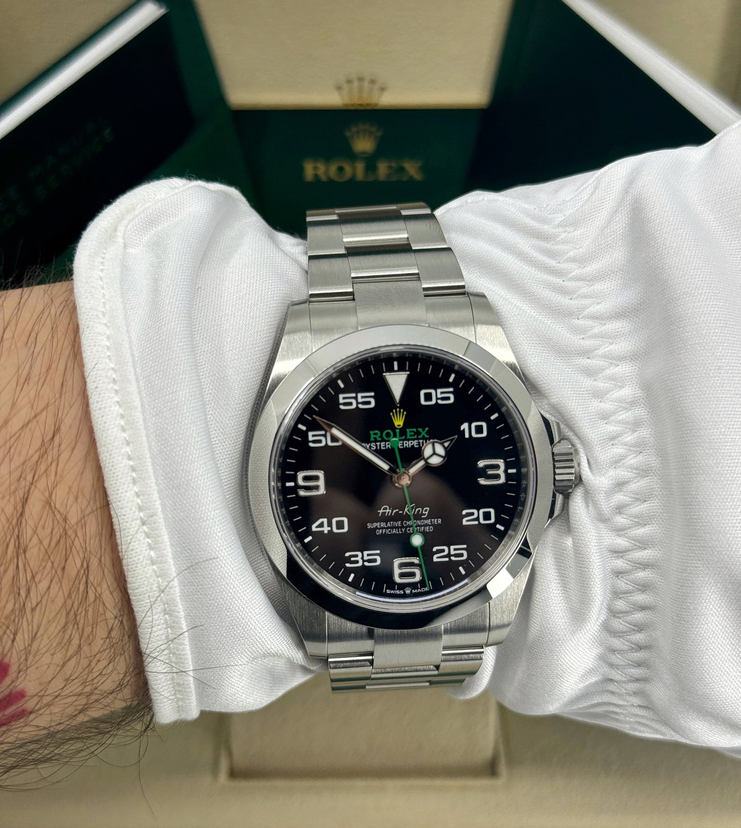 Rolex Air-King 40mm, Stainless Steel, Black, Ref# 126900, dated 2024