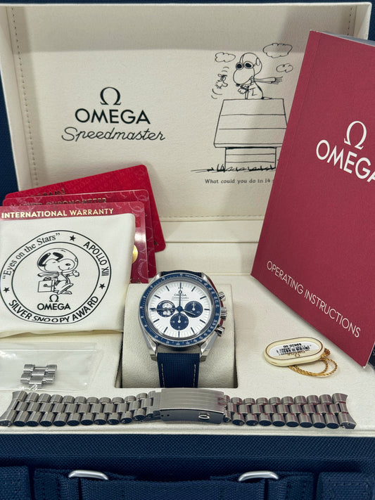 Pre-owned Omega Speedmaster Anniversary Series “Silver Snoopy Award” 42mm, Stainless Steel, Silver, Ref# 310.32.42.50.02.001, dated 2021