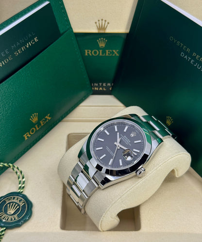 Rolex Datejust 41mm, Stainless Steel, Black, Oyster, Ref# 126300-0011, dated 2026