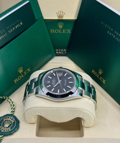 Rolex Datejust 41mm, Stainless Steel, Black, Oyster, Ref# 126300-0011, dated 2026