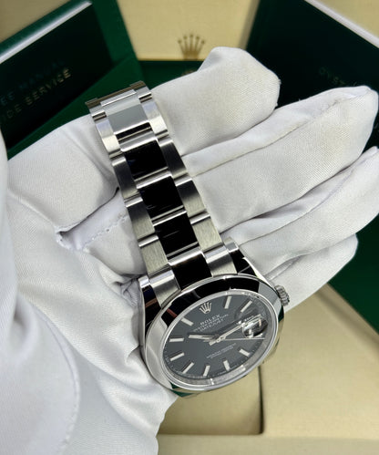 Rolex Datejust 41mm, Stainless Steel, Black, Oyster, Ref# 126300-0011, dated 2026
