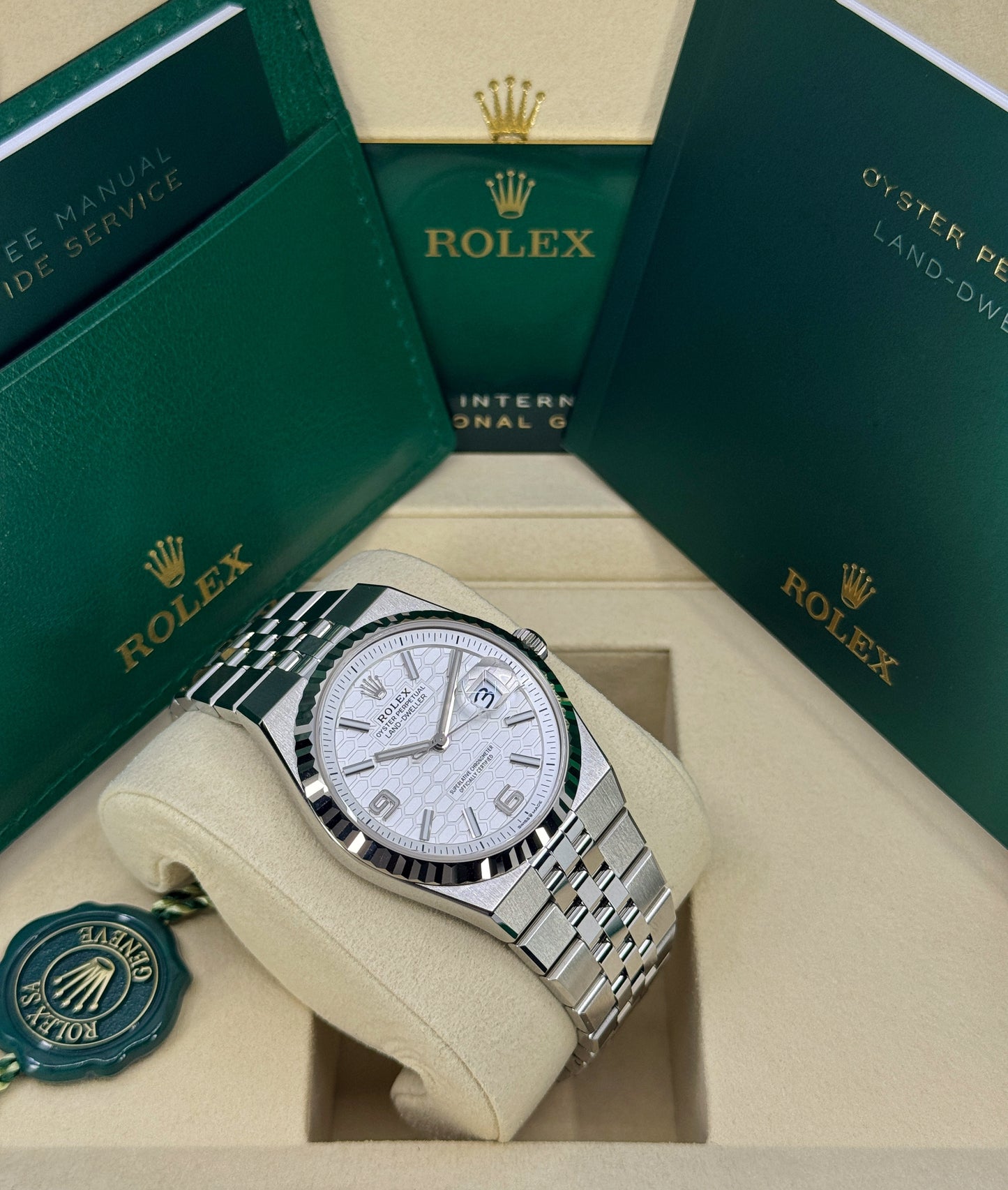 Rolex Land-Dweller 36mm, Stainless Steel, White, Ref# 127234-0001, dated 2026