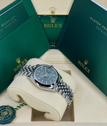 Rolex Datejust 31mm, Stainless Steel, Green, Jubilee, Ref# 278240-0012, dated 2026