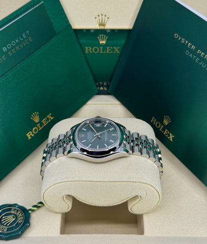 Rolex Datejust 31mm, Stainless Steel, Green, Jubilee, Ref# 278240-0012, dated 2026