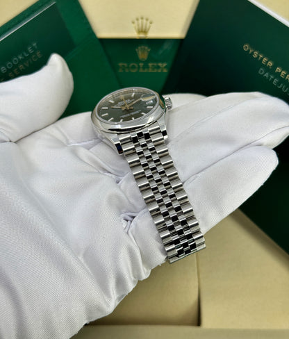 Rolex Datejust 31mm, Stainless Steel, Green, Jubilee, Ref# 278240-0012, dated 2026
