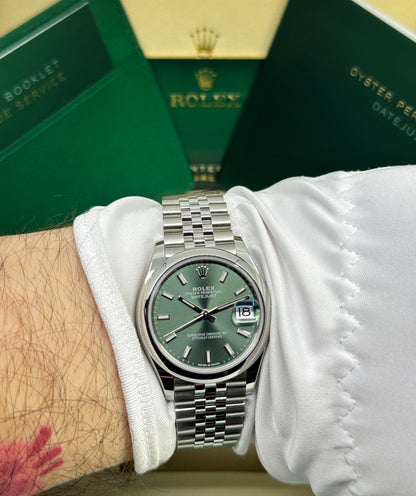 Rolex Datejust 31mm, Stainless Steel, Green, Jubilee, Ref# 278240-0012, dated 2026