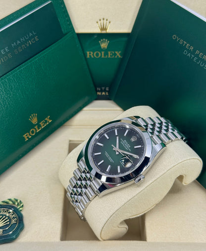 Rolex Datejust 41mm, Stainless Steel, Green Ombré, Jubilee, Ref# 126300-0026, dated 2026