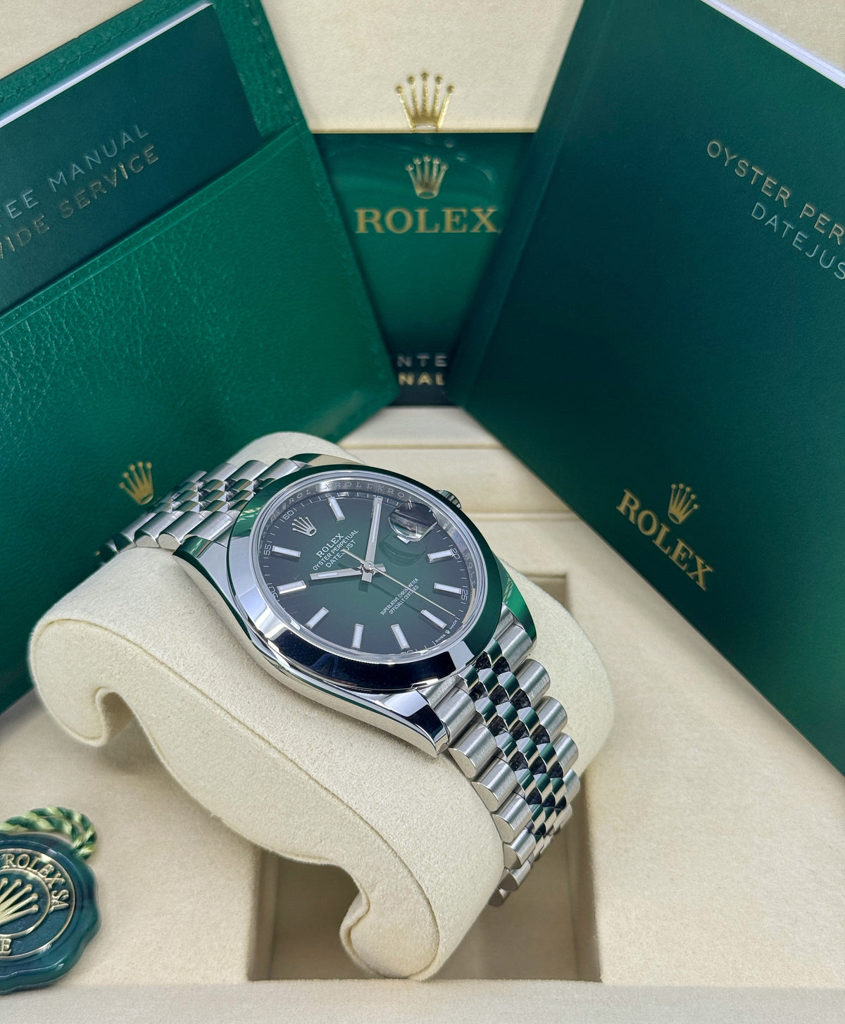 Rolex Datejust 41mm, Stainless Steel, Green Ombré, Jubilee, Ref# 126300-0026, dated 2026