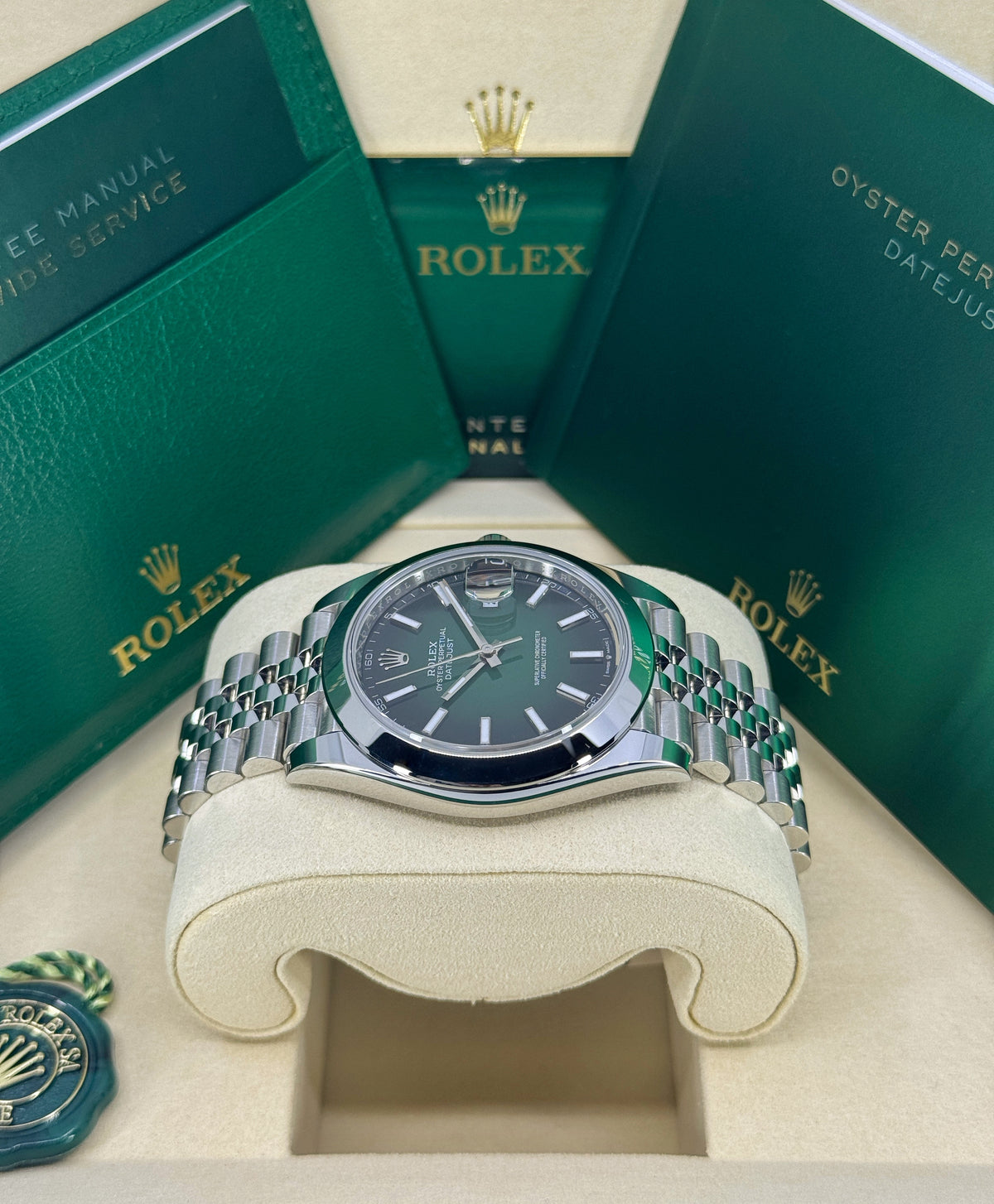 Rolex Datejust 41mm, Stainless Steel, Green Ombré, Jubilee, Ref# 126300-0026, dated 2026