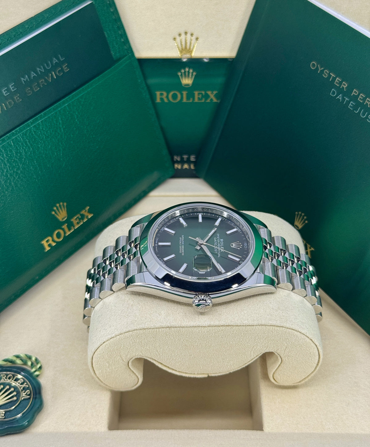 Rolex Datejust 41mm, Stainless Steel, Green Ombré, Jubilee, Ref# 126300-0026, dated 2026