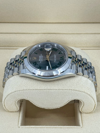 Pre-owned Rolex Datejust 41mm, Stainless Steel, Wimbledon, Slate, Jubilee, Ref# 126300-0014, dated 2023